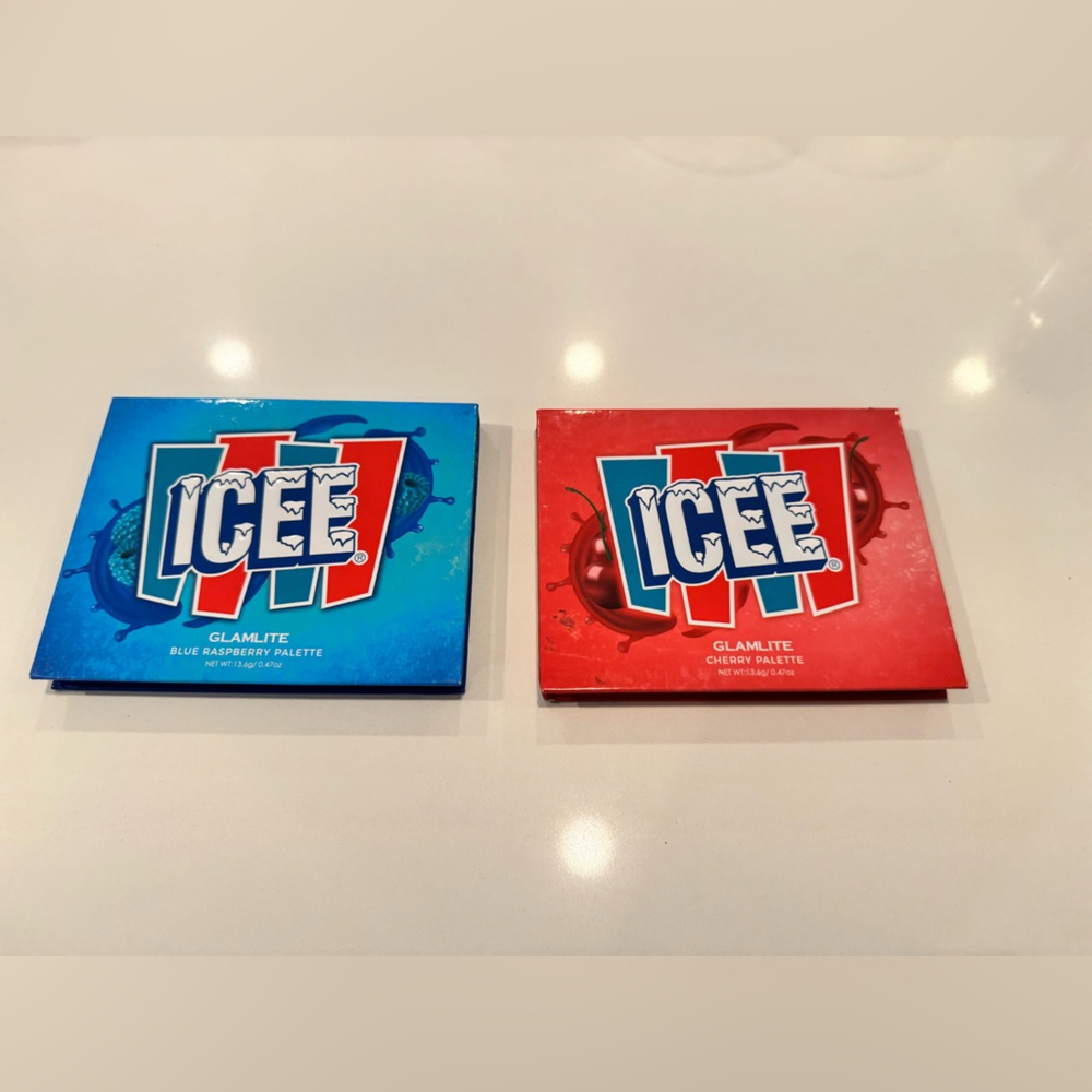 Ice Blue and Red Eyeshadow Palette